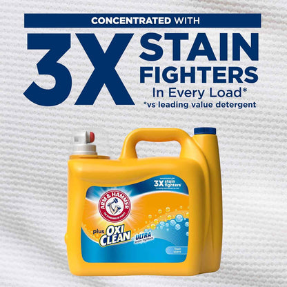 ARM & HAMMER Plus OxiClean Ultra Stain Fighters Liquid Laundry Detergent, Stain Remover for Clothes