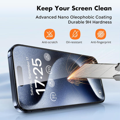UNBREAKcable_Shatterproof_Tempered_Glass_Screen_Protector_for_iPhone_15_Pro_Max_[3-Pack][Easy_Installation_Frame]_[9H_Hardness]_[99.99%_HD_Clear]_[Bubble_Free]_for_Apple_6.7”