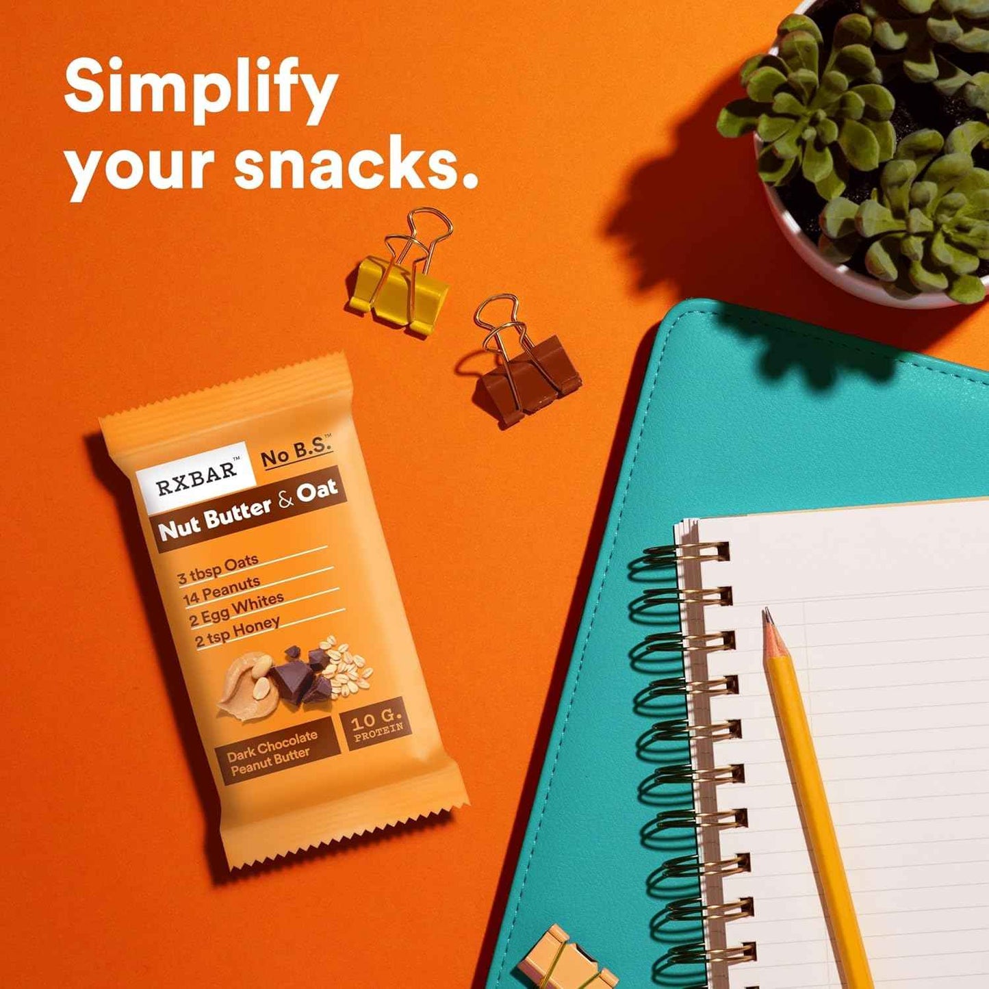 RXBAR Nut Butter and Oat Protein Bars, Protein Snacks, Snack Bars, Dark Chocolate Peanut Butter