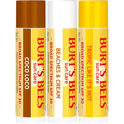 Burt’s_Bees_SPF_30_Lip_Balm,_Island_Getaway_-_Coco_Loco,_Beaches_&_Cream,_Tropic_Like_It's_Hot,_Water-Resistant_Sun_Care,_Natural_Origin_Lip_Treatment,_3_Tubes,_0.15_oz