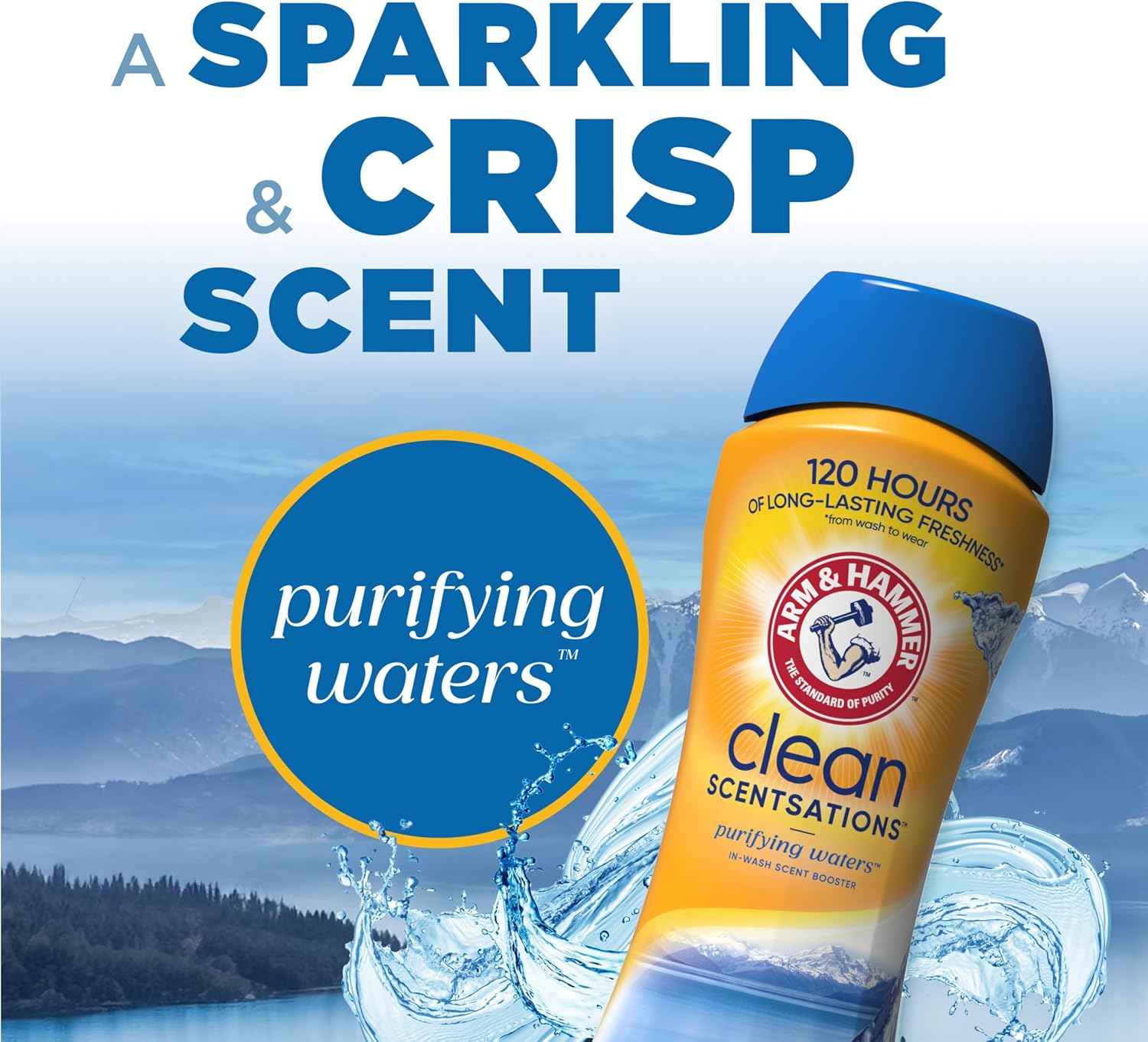 ARM & HAMMER Clean Scentsations In-Wash Scent Booster, Laundry Scent Booster Purifying Waters scent