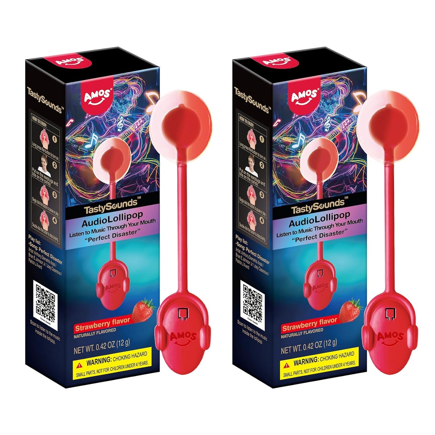 Amos Music Lollipop Candy, Audio Singing Lollipop, Unique Valentine's Gift, Individually Wrapped Natural Fruit Multiple Choice - Eco House Kit