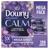 Downy CALM, Mega Dryer Sheets, Laundry Fabric Softener, Lavender and Vanilla Bean