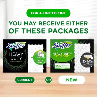 Swiffer Sweeper Heavy Duty Dry Multi-Surface Cloth Refills for Floor Sweeping and Cleaning