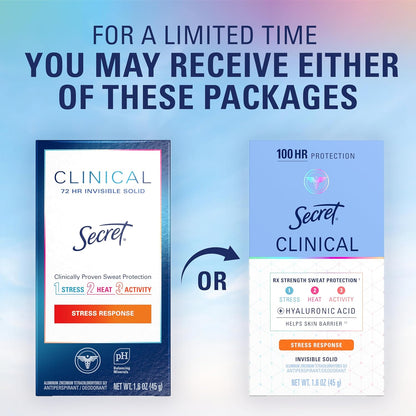 Secret_Clinical_Strength_100HR_Sweat_&_Odor,_Stress_Response_Invisible_Solid_Antiperspirant_Deodorant_for_Women,_3X_Stress_Protection_with_Hyaluronic_Acid,_PH_Balanced,_1.6_oz_(Pack_of_2)