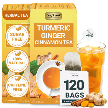 Turmeric Ginger Cinnamon Tea - 120 Tea Bags (Pack of 3)