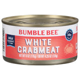 Bumble Bee White Flake Crab Meat in Water, 6 oz Can - 16g Protein & 1g Carb Per Serving - Wild Caught, Flaky, Drain Before Use, 6 Ounce (Pack of 1)