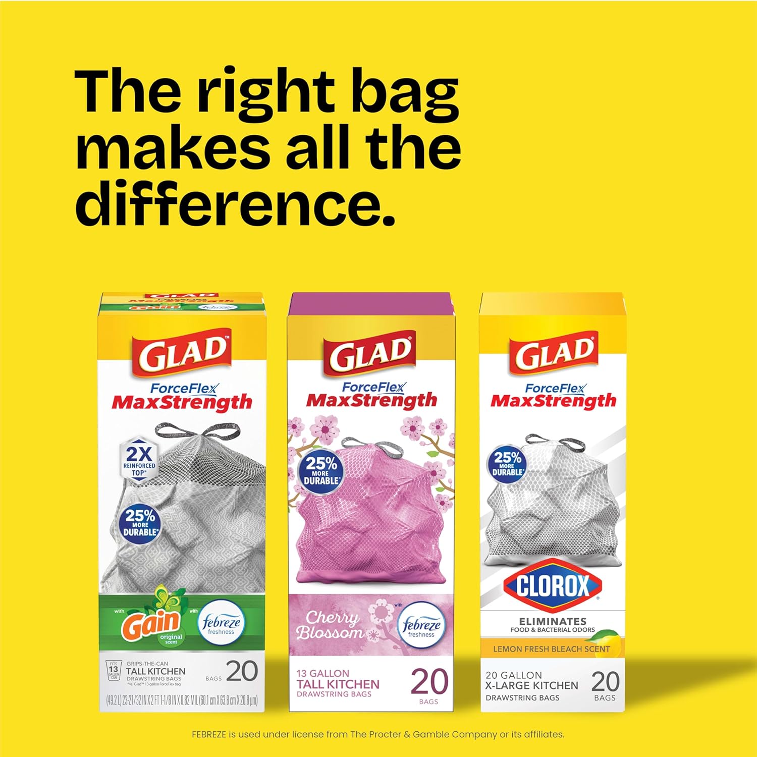 Glad_ForceFlex_MaxStrength_XL_Kitchen_Trash_Bags,_20_Gal,_Fresh_Clean,_80_Ct_(Package_May_Vary)
