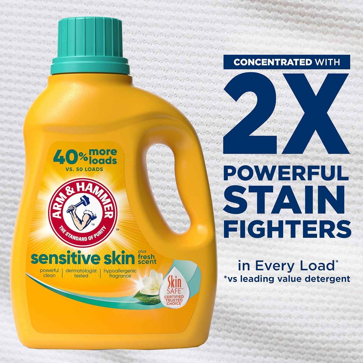 ARM & HAMMER Sensitive Skin Liquid Laundry Detergent, Fresh Scent