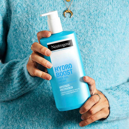 Neutrogena Hydro Boost Body Gel Cream, Hydrating Body Lotion with Hyaluronic Acid for Sensitive Skin, Fragrance-Free Hyaluronic Acid Moisturizer, 16 oz