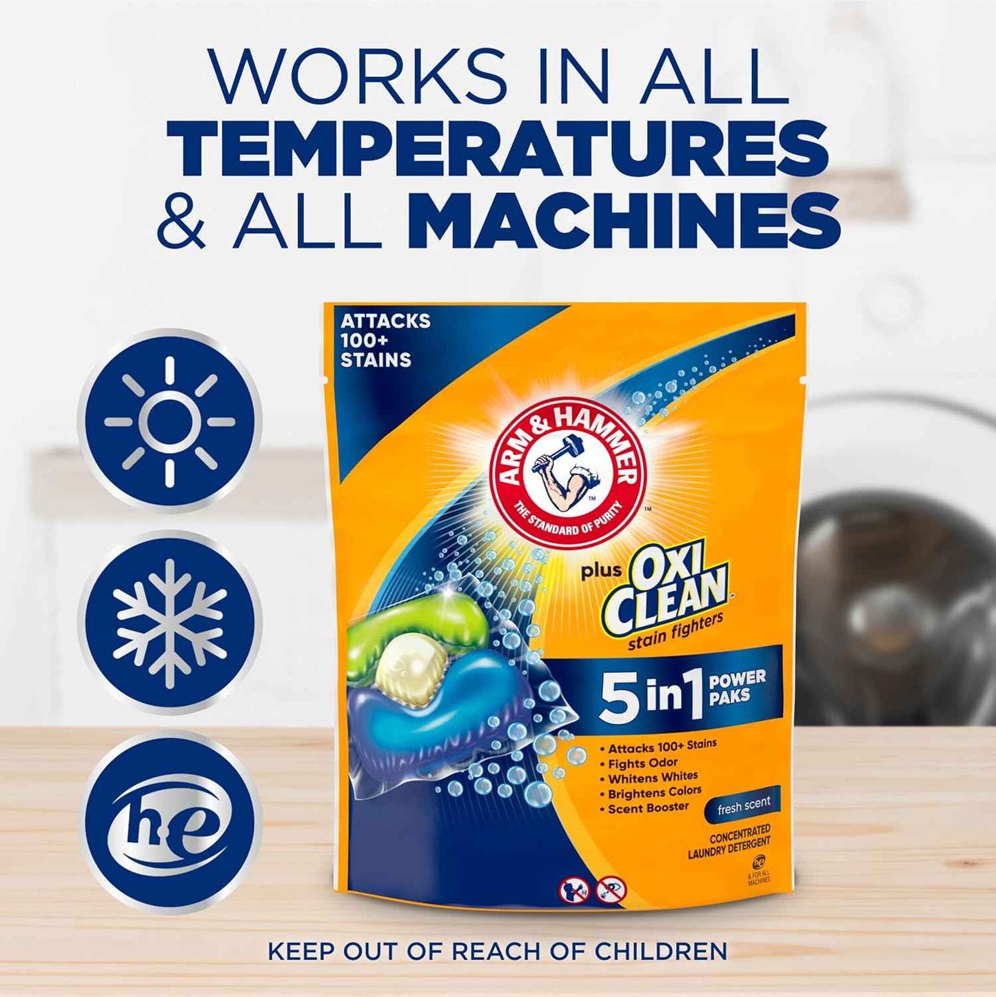 Arm & Hammer Plus OxiClean 5-in-1 Laundry Detergent Power Paks