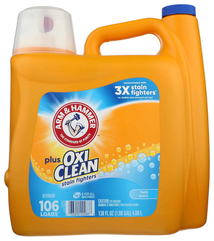 ARM & HAMMER Plus OxiClean Ultra Stain Fighters Liquid Laundry Detergent, Stain Remover for Clothes