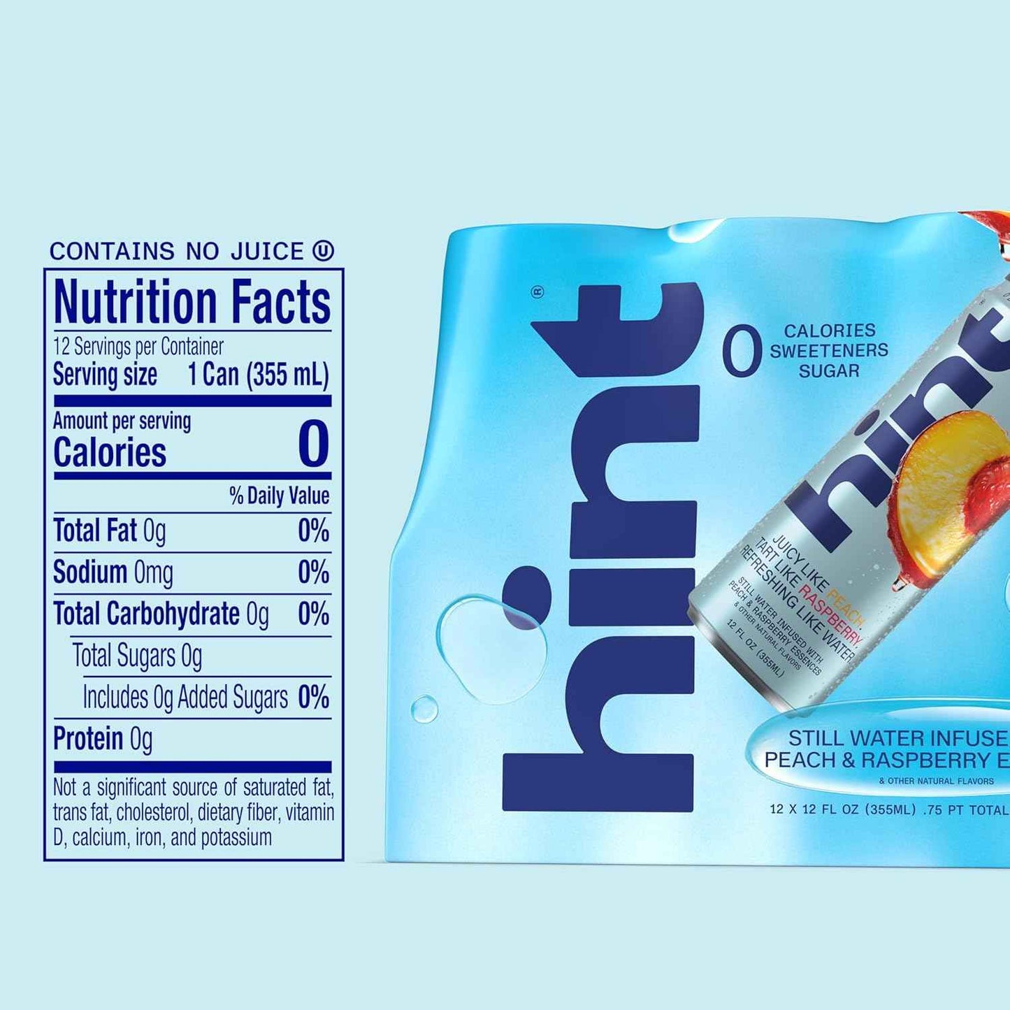 Hint Canned Water - Purified Flavored Water with Zero Calories, Natural Flavors, and Sugar Free - 12 Fl Oz Cans (Pack of 12)