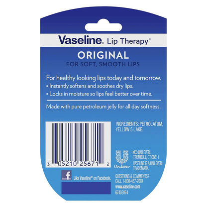 Vaseline_Lip_Therapy_Original_+_Vitamin_E,_Mini_2-Packs_(6_Jars)_–_Fragrance-Free_Lip_Balm,_Moisturizer_for_Soft,_Smooth_&_Glossy_Lips,_0.25_Oz_Ea
