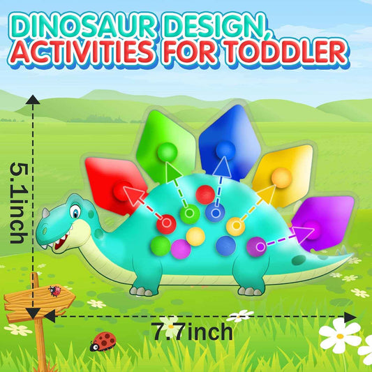 Easter Basket Stuffer Gift for Toddler Boys Dinosaur Color Sorting Sensory Toy Roadtrip Travel Essenstial Dementia Fine Motor Autism Fidget Preschool Classroom Activities for Kid Valentine Day