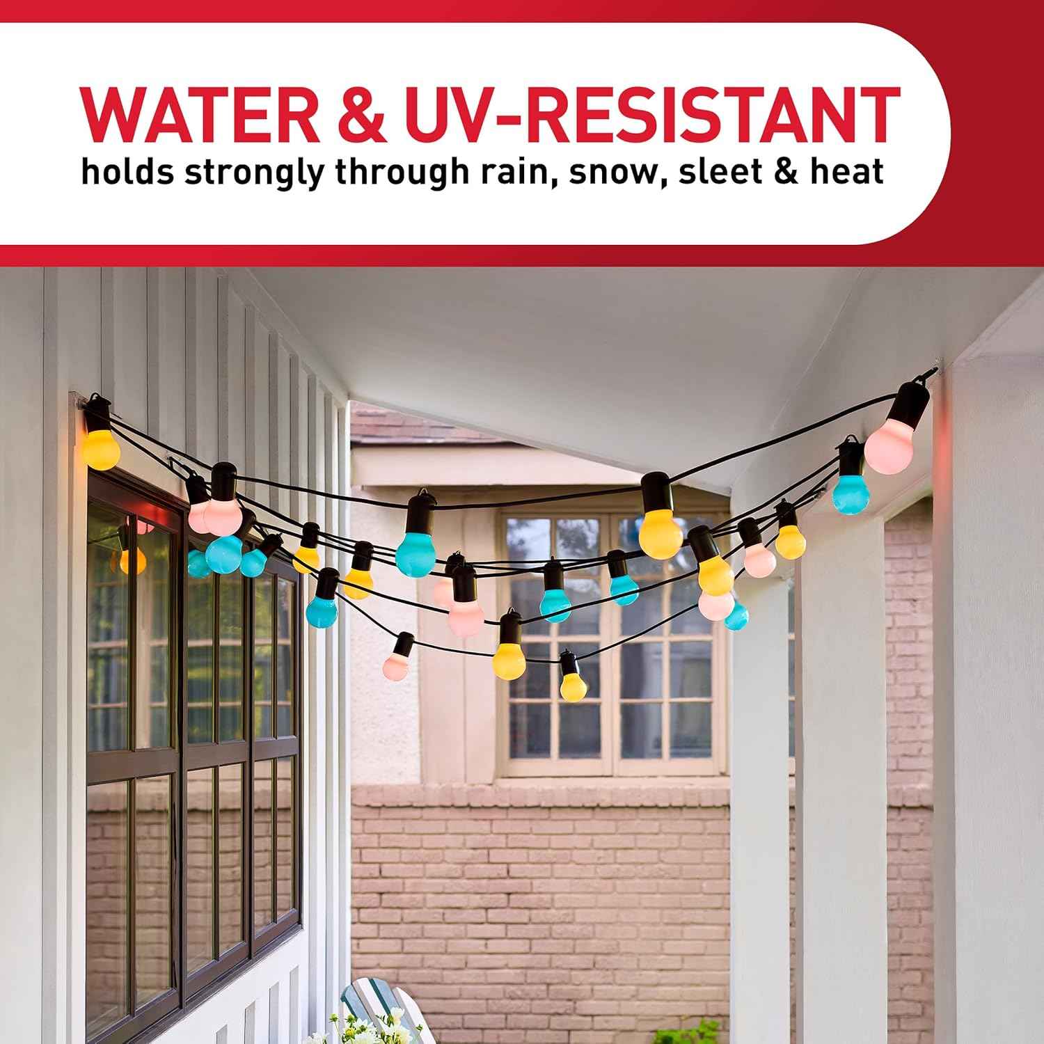 Command Outdoor Light Clips, Damage-Free Hanging Outdoor Light Clips with Weather Resistant Strips, Wall Clip for Hanging Outdoor Lights and Cable Management