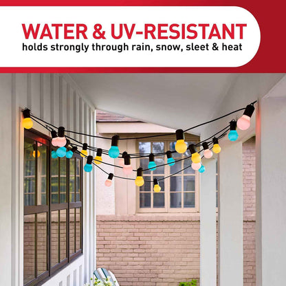 Command Outdoor Light Clips, Damage-Free Hanging Outdoor Light Clips with Weather Resistant Strips, Wall Clip for Hanging Outdoor Lights and Cable Management