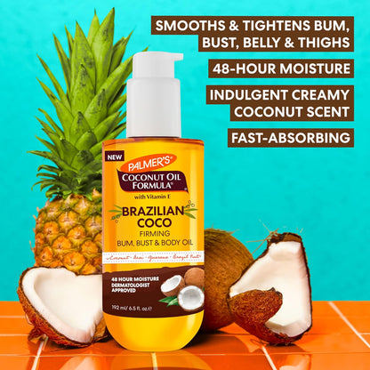 Palmer's_Coconut_Oil_Formula_Brazilian_Coco_Firming_Body_Oil_with_Vitamin_E,_6.5_Fl_Oz,_Helps_with_Skin_Tightening_&_Firming_of_Bum,_Bust_&_Belly,_Provides_48Hr_Moisture,_Dermatologist_Approved