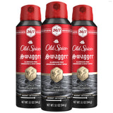 Old Spice Aluminum Free Body Spray for Men, 24/7 Signature Scent & Lasting Freshness, All-Day Odor Protection, Easy Application, Swagger with Cedarwood, Apple, & Fresh Herbs Scent, 5.1 oz (Pack of 3)