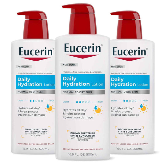 Eucerin Daily Hydration Lotion with SPF 15 - Broad Spectrum Body Lotion for Dry Skin