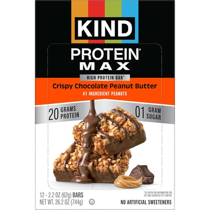 KIND_Protein_MAX_Crispy_Chocolate_Peanut_Butter_Snack_Bars,_20g_of_Protein,_Keto_Friendly,_1g_of_Sugar_Per_Bar,_Gluten_Free,_12_Count_Box