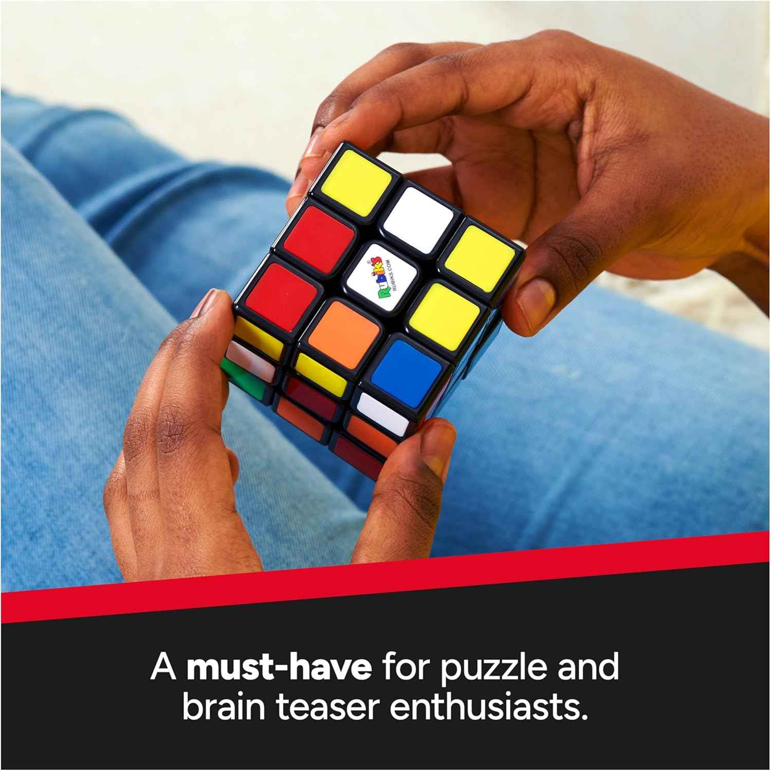 Rubik's Cube, The Original 3x3 Cube, Problem-Solving Brain Teaser, Color-Matching Puzzle, Fidget Toy, Sensory Puzzle, Easter Basket Stuffer, for Ages 8 & Up