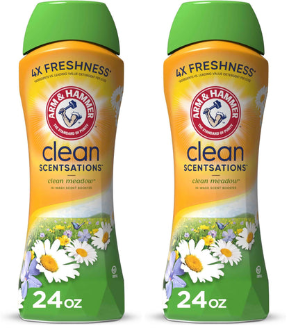 ARM & HAMMER Clean Scentsations In-Wash Scent Booster, Laundry Scent Booster Clean Meadow scent, 24 Oz