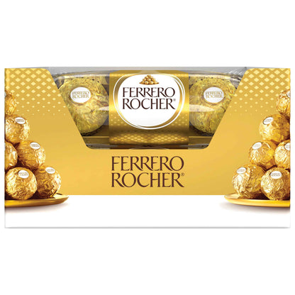 Ferrero Rocher Gourmet Hazelnut Milk Chocolate Gift Box, 42 Individually Wrapped Chocolates, 18.5 oz