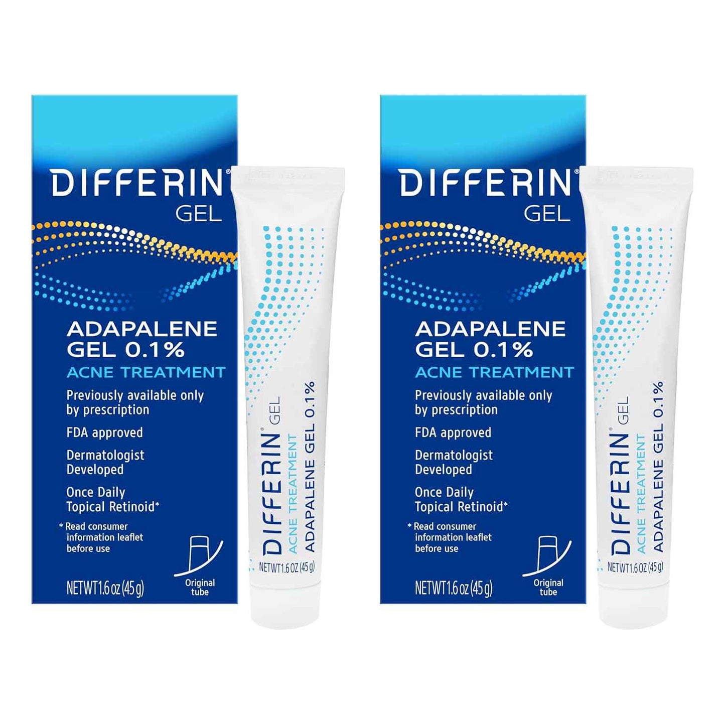 Differin Acne Treatment Gel, Retinoid Treatment for Face with 0.1% Adapalene, Gentle Skin Care for Acne Prone Sensitive Skin