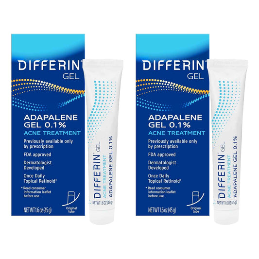 Differin Acne Treatment Gel, Retinoid Treatment for Face with 0.1% Adapalene, Gentle Skin Care for Acne Prone Sensitive Skin