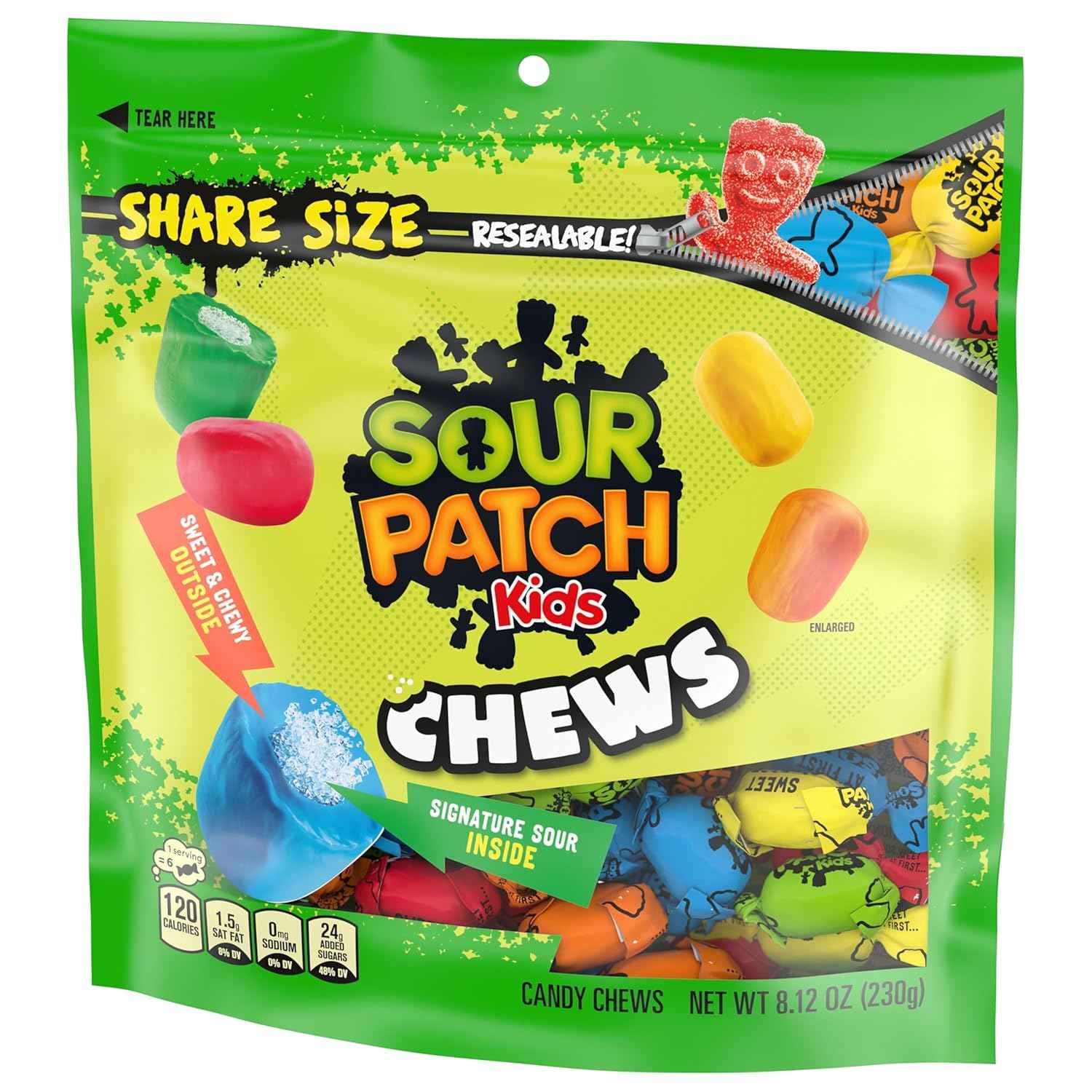 SOUR PATCH KIDS Chews Soft & Chewy Candy, Share Size
