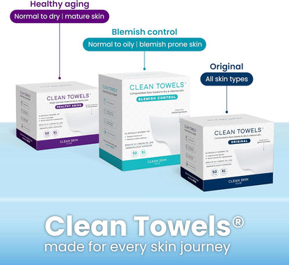 CLEAN_SKIN_CLUB_Clear_Acrylic_Box_for_Clean_Towels_XL_(NOT_Included),_Container_For_50_Disposable_Clean_Towels_XL,_Face_Towelettes_Bathroom_Counter_Storage,_Bin_for_Cleansing_Facial_Dry_Wipes