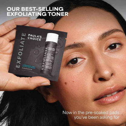 Paula's Choice SKIN PERFECTING 2% BHA Salicylic Acid Exfoliating Pads - Facial Exfoliant Pads for Blackheads, Enlarged Pores, Wrinkles & Fine Lines