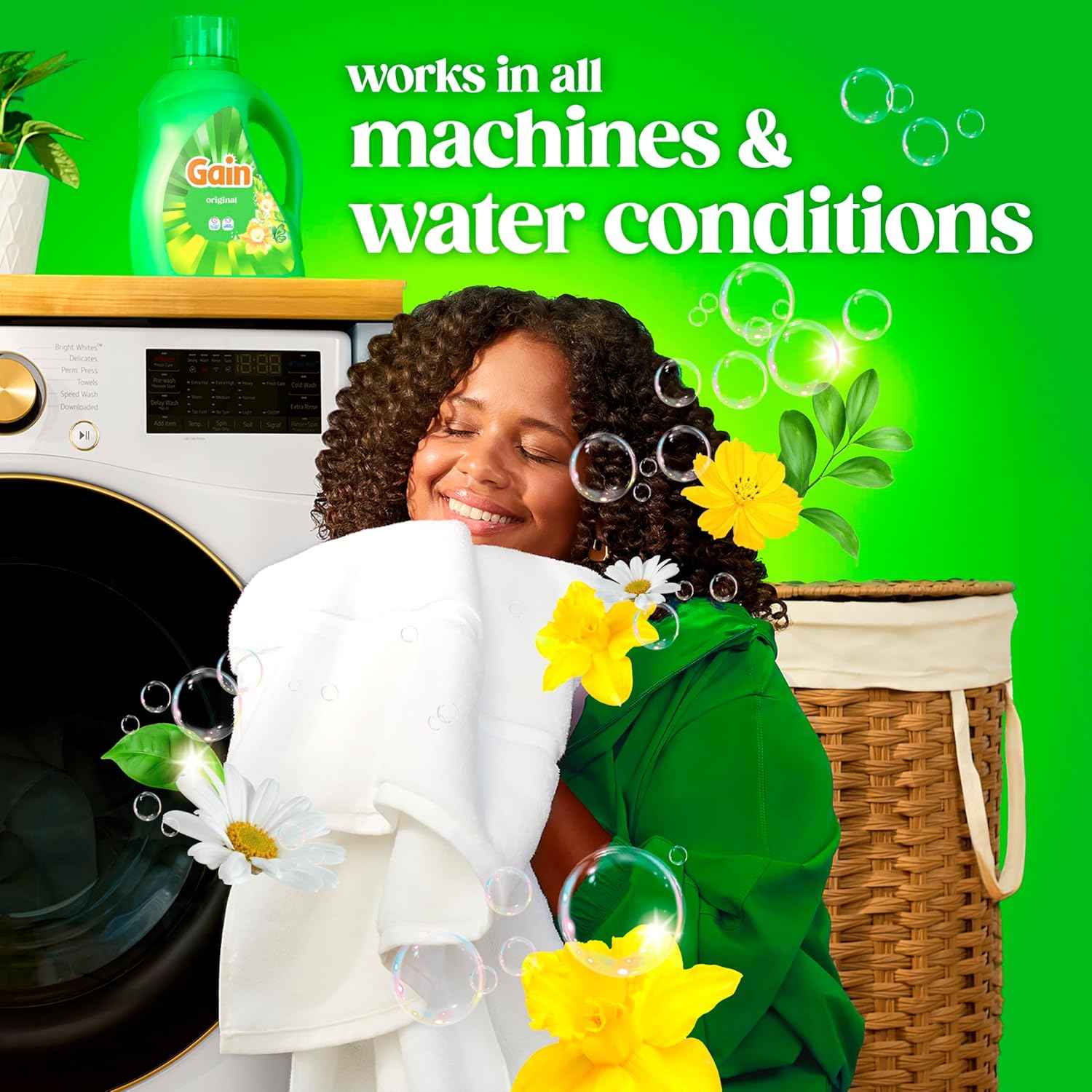 Gain Liquid Laundry Detergent with Odor Defense, Original Scent, Laundry Soap For HE Washing Machines, 177 fl oz, 134 Loads (Packaging May Vary)