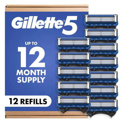 Gillette_5_Men's_5-Blade_Razor_Blade_Refills,_12_Count