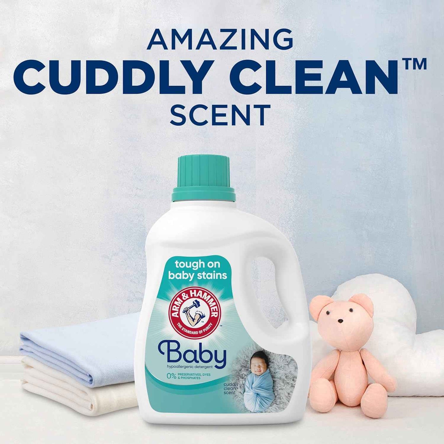 ARM & HAMMER Baby, 77 Loads Hypoallergenic Liquid Laundry Detergent, 100.5 fl oz