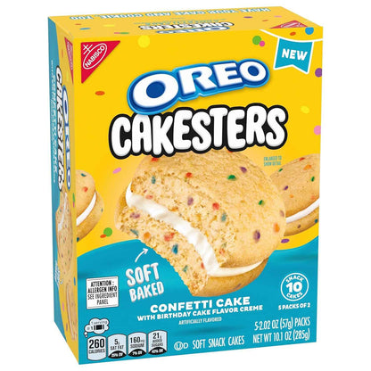 OREO Cakesters Confetti Cake Soft Snack Cakes, 5-2.02 oz Snack Packs