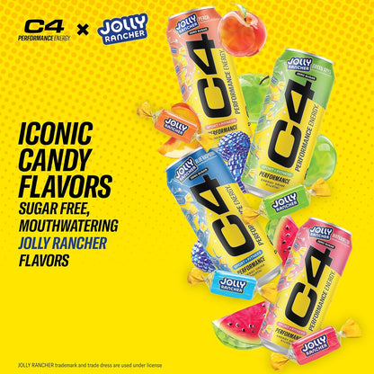 C4_Performance_Energy_Drink,_Jolly_Rancher_Green_Apple,_Zero_Sugar_Carbonated_Preworkout_Energy,_200mg_Caffeine_with_Beta_Alanine,_16_Fl_Oz_(12_Pack)