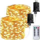 LED Fairy Lights Plug in, Waterproof String Lights Outdoor & Indoor 8 Modes Christmas Light Bedroom Decor, Timer Twinkle Lights for Girl's Room Garden Party Christmas Decorations