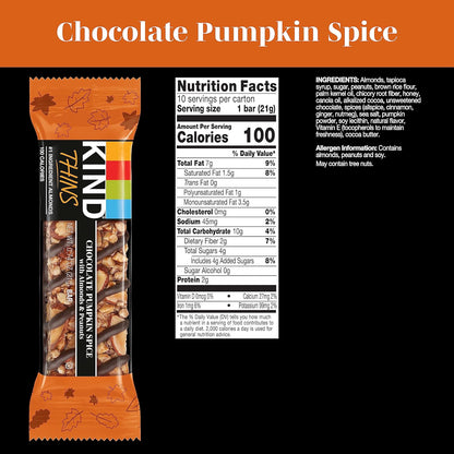KIND_THINS_Chocolate_Pumpkin_Spice_with_Almonds_&_Peanuts,_Gluten_Free,_100_Calorie,_Healthy_Snacks_(Pack_of_1,_10_Count_Total)