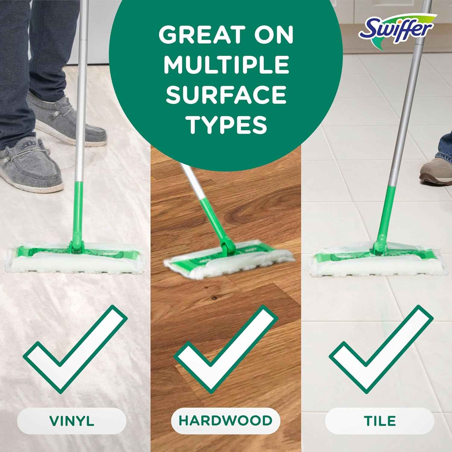 Swiffer Sweeper Heavy Duty Dry Multi-Surface Cloth Refills for Floor Sweeping and Cleaning