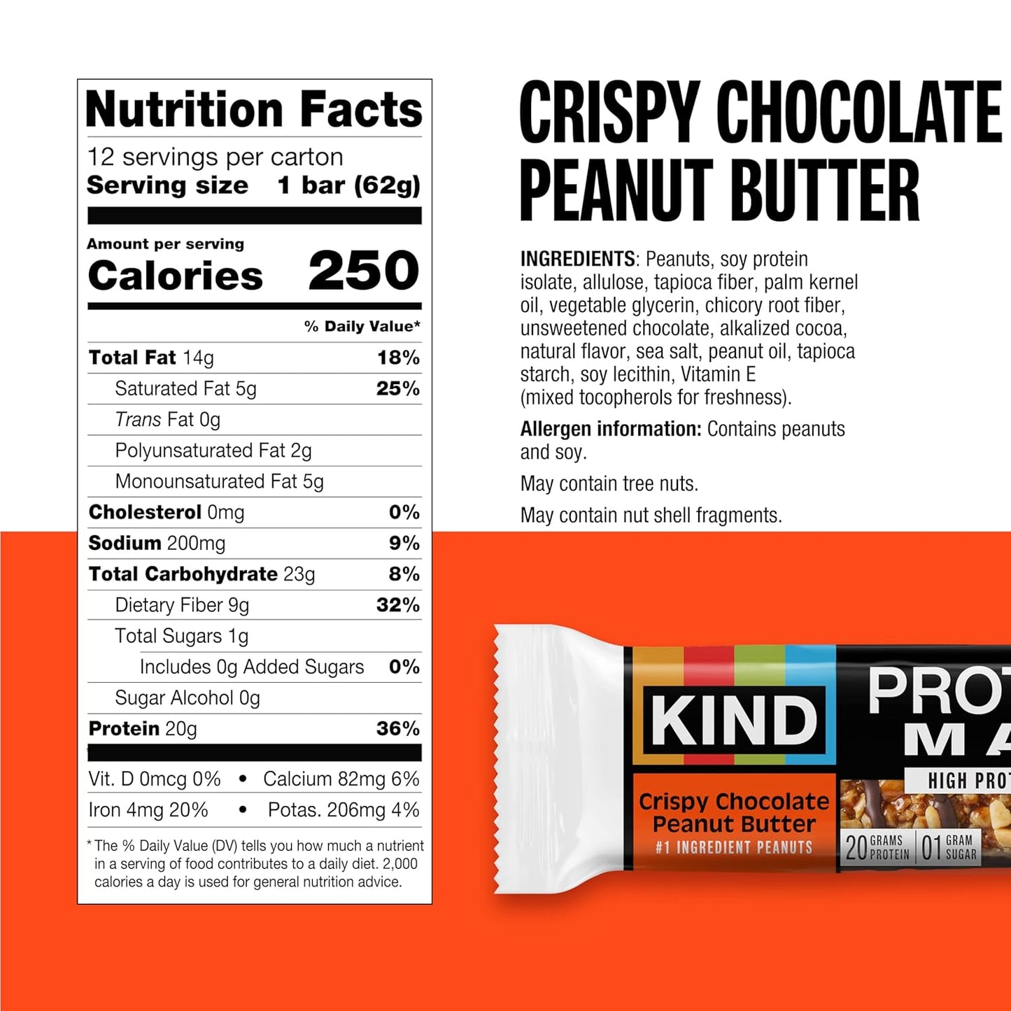 KIND_Protein_MAX_Bars_Variety_Pack,_Gluten_Free,_Low_Sugar,_High_Fiber_Snacks,_Crispy_Chocolate_Peanut_Butter,_Sweet_&_Salty_Caramel_Peanut,_Raspberry_Cocoa,_Dark_Chocolate,_20g_Protein,_12_Count