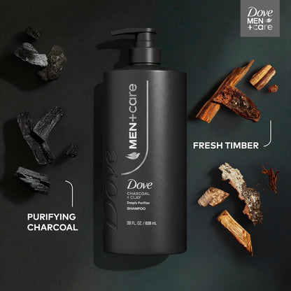 DOVE_MEN_+_CARE_Shampoo_1_count_Charcoal_+_Clay_for_Real_Hair_that_Powers_Up_Hair_Strength,_with_Deep_Purifying_Benefits,_28_Fl_oz