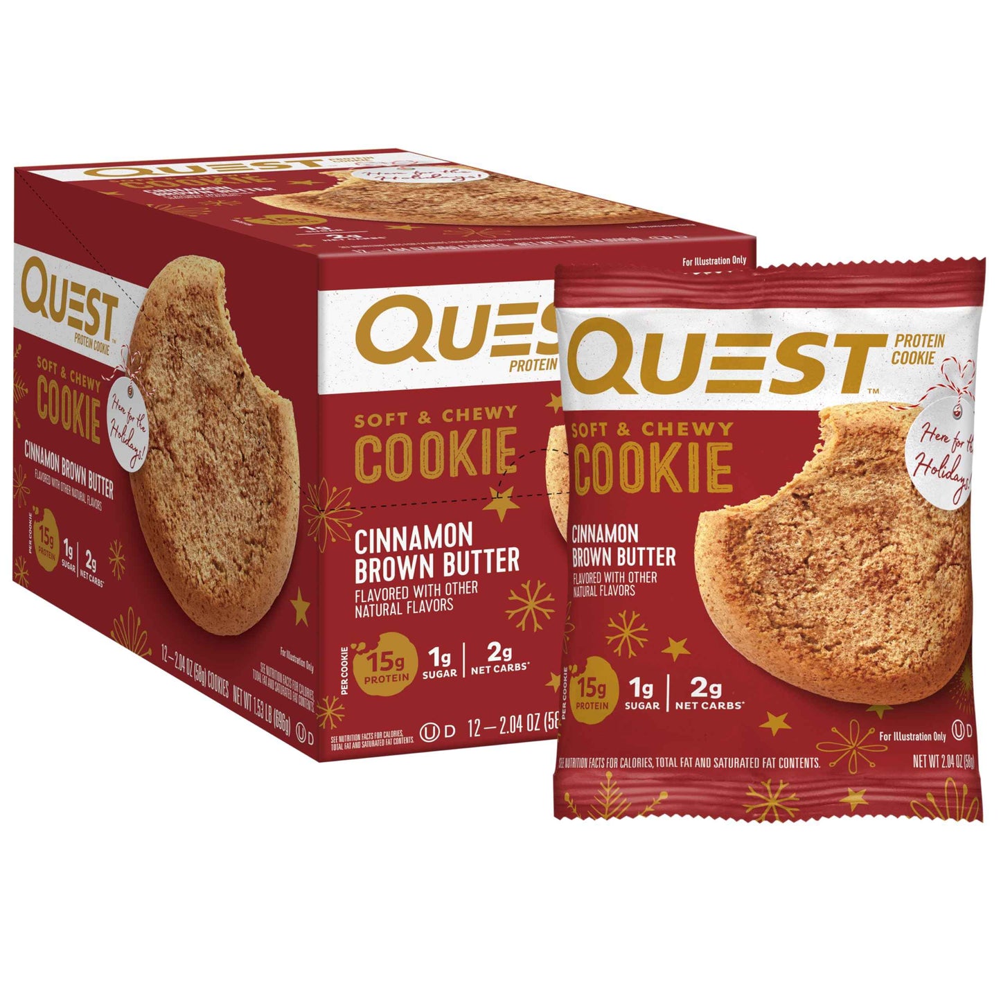 Quest Nutrition Protein Cookie, 15g Protein, 1g Sugar, 2g Net Carbs, Keto Friendly, High Protein, Low Carb; 12 Count