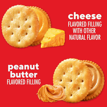 RITZ Peanut Butter and Cheese Sandwich Crackers Variety Pack, Lunch Snacks, 32 Snack Packs (6 Crackers Per Pack)