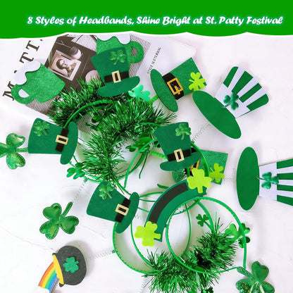 8Pcs_St._Patrick's_Day_Headbands,_Green_Shamrock_Clover_Hats_Headband_Boppers,_Saint_Patricks_Day_Irish_Headwear_Costume_Accessories_Top_Hat_Head_Band_Bopper_Party_Favors_for_Women_Men