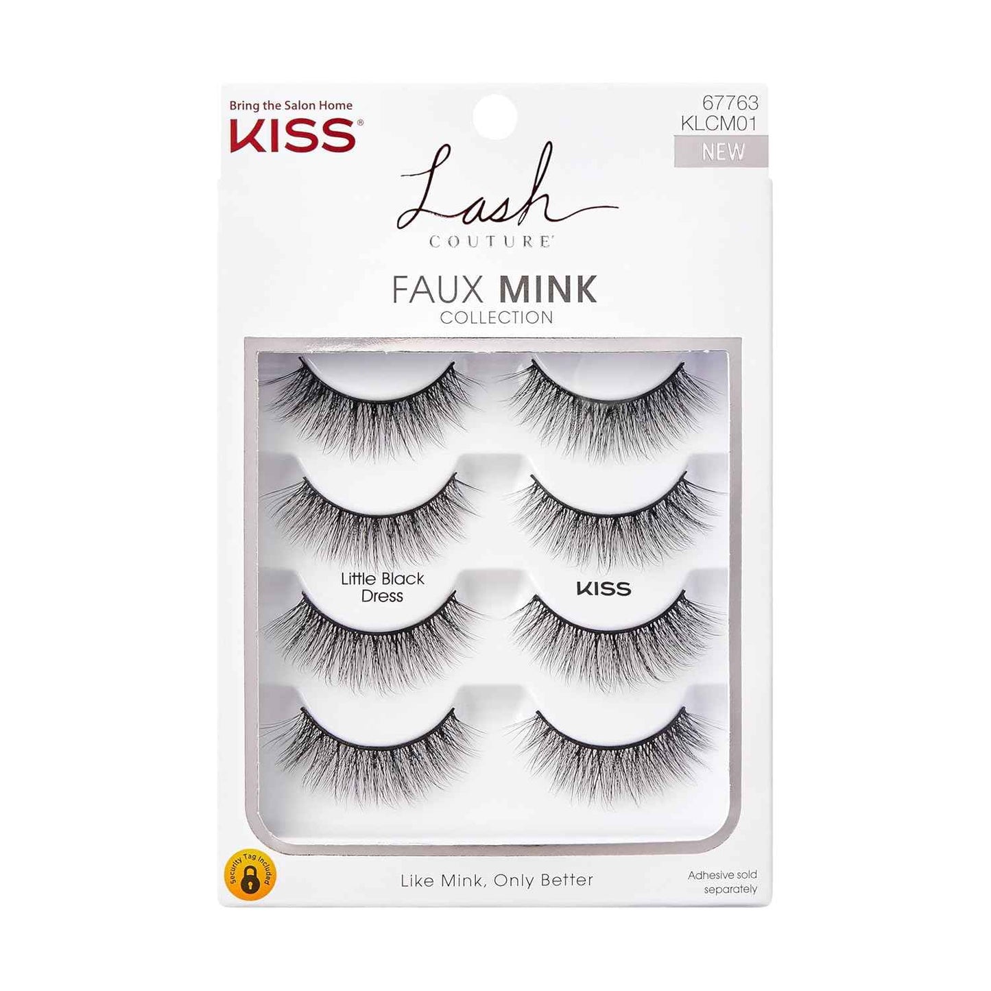 KISS Lash Couture Faux Mink False Eyelashes Multipack, 12mm, Multiple Lengths, Reusable, Cruelty Free, Vegan, Exclusive knot-free lash band, 4 Pairs