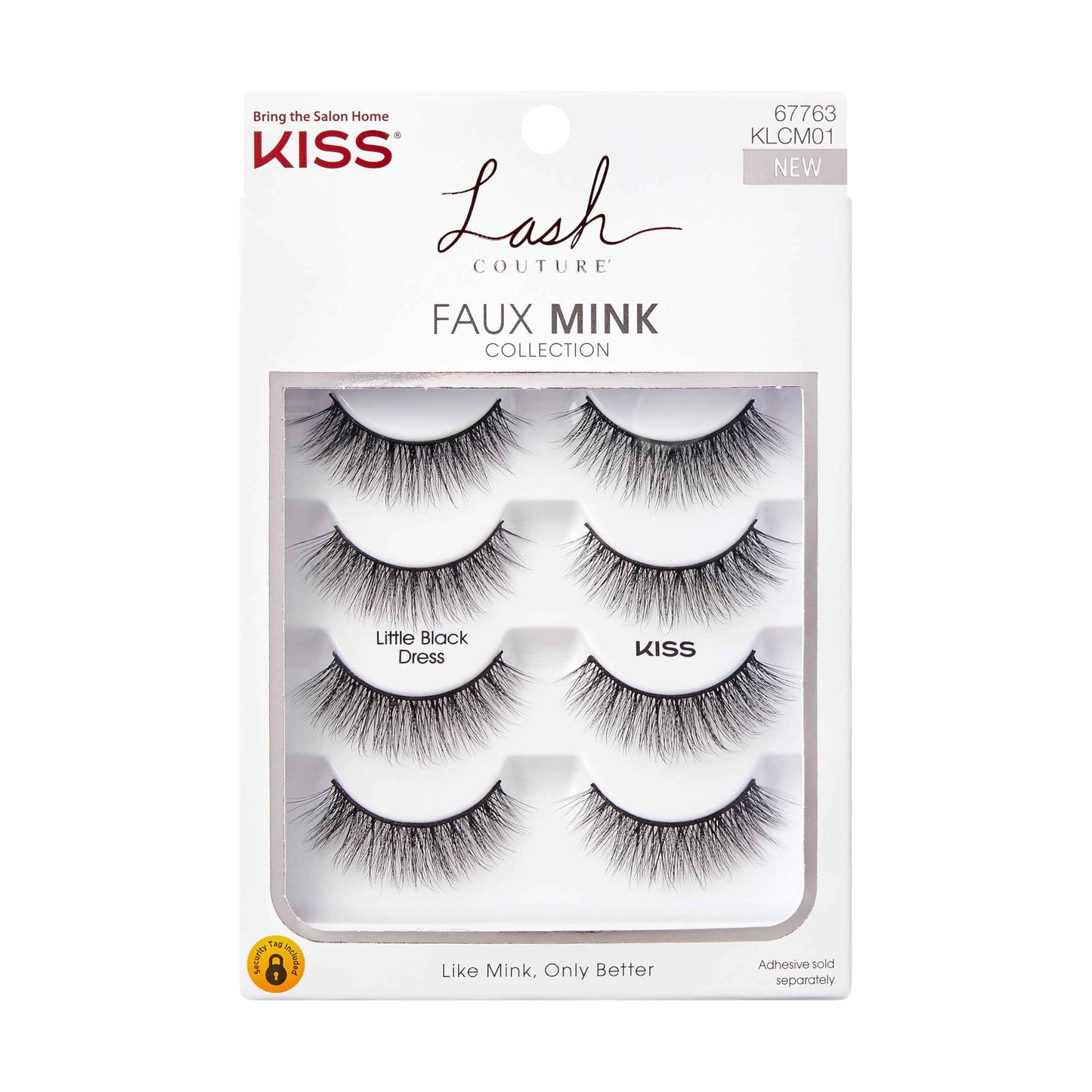 KISS Lash Couture Faux Mink False Eyelashes Multipack, 12mm, Multiple Lengths, Reusable, Cruelty Free, Vegan, Exclusive knot-free lash band, 4 Pairs
