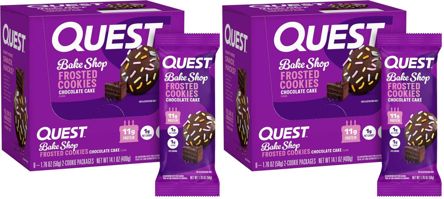 Quest Nutrition Frosted Protein Cookies, <1g Sugar, 5g Protein, 1g Net Carbs, Gluten Free