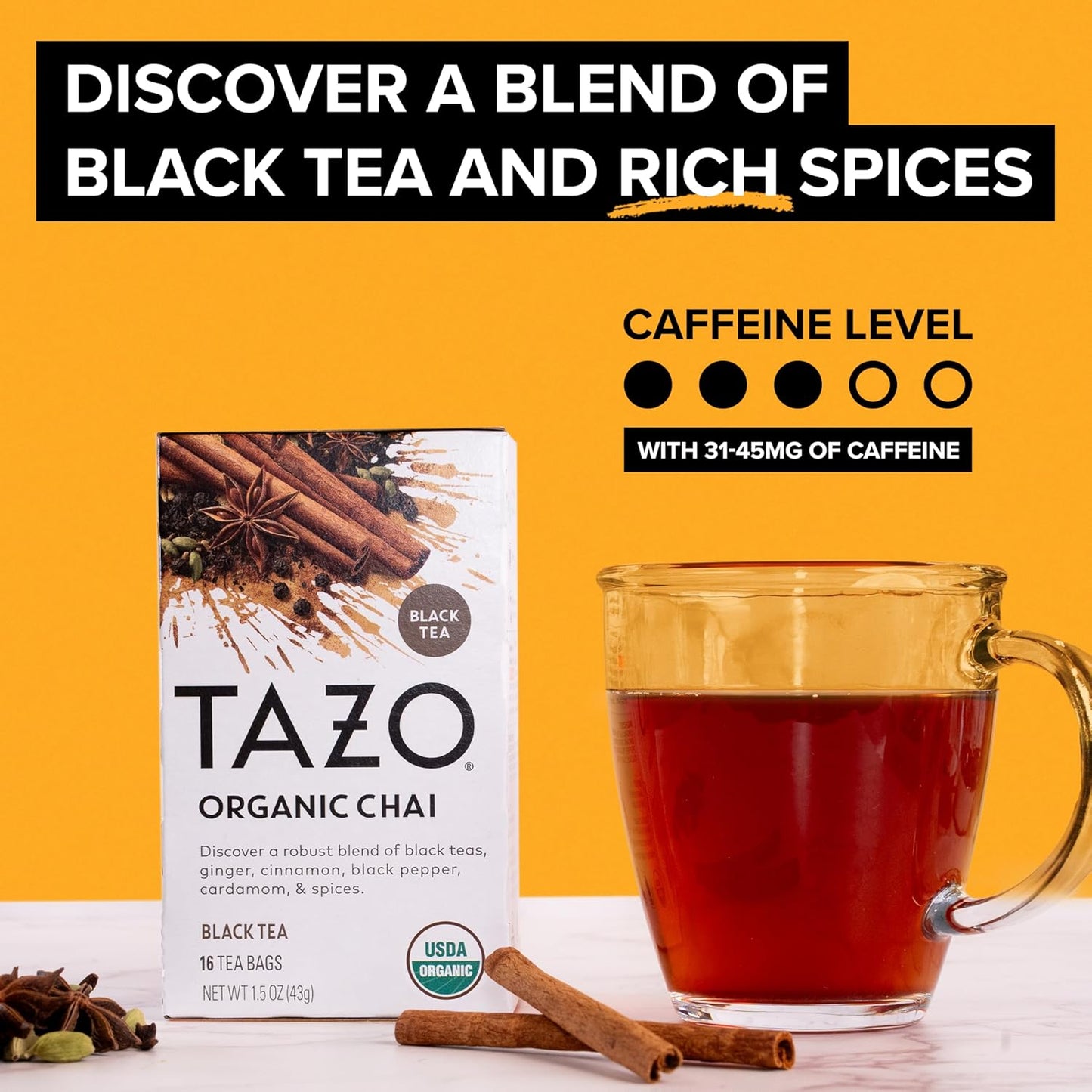 TAZO_Organic_Chai_Black_Tea_Bags,_Blend_of_Black_Teas,_Ginger,_Cinnamon,_Black_Pepper_&_Cardamom,_96_Total_Tea_Bags_(16ct_-_Pack_of_6)